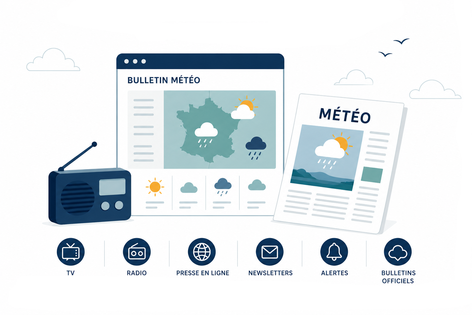 Bulletins météo médias